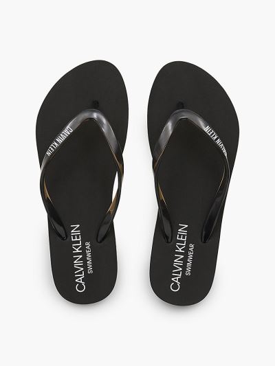 Calvin Klein Cipők HU258826 | Calvin Klein Logo Női Strandpapucs Fekete